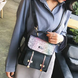 Sequins Women Backpacks PU Leather School Bags for Girls Shining Shoulder Bag