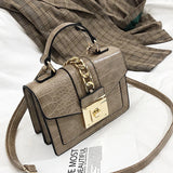 Serpentine Shoulder Bag Women PU Leather Crossbody Bag Chains Messenger Bag