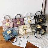 Serpentine Shoulder Bag Women PU Leather Crossbody Bag Chains Messenger Bag