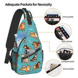 Shiba Inu Sling Bag for Travel Hiking Men's Dog Pattern Chest Crossbody Backpack