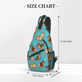 Shiba Inu Sling Bag for Travel Hiking Men's Dog Pattern Chest Crossbody Backpack