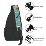 Shiba Inu Sling Bag for Travel Hiking Men's Dog Pattern Chest Crossbody Backpack