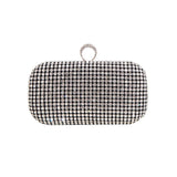Shining Diamond Clutches Ring Evening Bags Metal Silver Chain Shoulder Bag