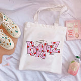 Love Print Y2k Anime Canvas Shopping Bag