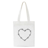 Love Print Y2k Anime Canvas Shopping Bag