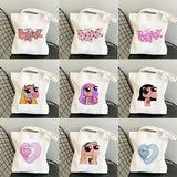 Love Print Y2k Anime Canvas Shopping Bag