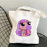Love Print Y2k Anime Canvas Shopping Bag