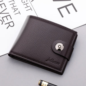 Short Women's Wallet PU Leather Zipper Purses For Women Double Pockets