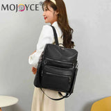 Shoulder Backpack Students Tote Schoolbag Leather Girl Travel Bags