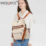 Shoulder Backpack Students Tote Schoolbag Leather Girl Travel Bags