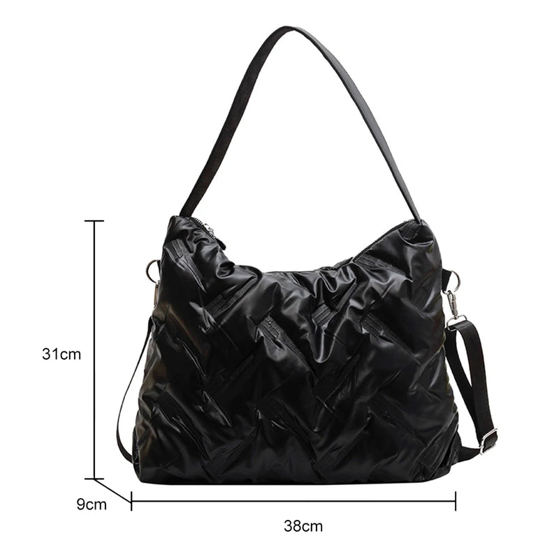 Cotton Padded Shoulder Bag Crossbody Quilted Messenger Tote