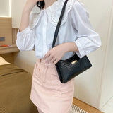 Crocodile Pattern Shoulder Bag for Women Crossbody Purse Handbags