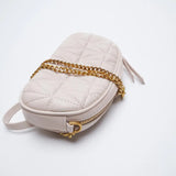 Small Women's PU Leather Shoulder Bag with Chain Strap