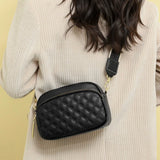 Cowhide Leather Shoulder Bag Multi-layer Pocket