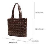 Quilted Top-handle Shoulder Bag Large Capacity Nylon for Ladies Girl