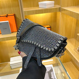 Women's Rhinestone Saddle Bag Crossbody Handbag