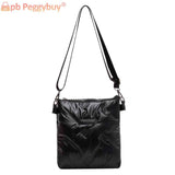 Quilted Cotton Shoulder Bag Padded Handbag Women Lady Purse
