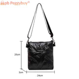 Quilted Cotton Shoulder Bag Padded Handbag Women Lady Purse
