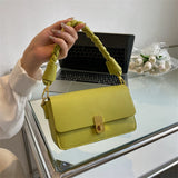 Small Shoulder Bag Crossbody Handbag for Women PU Leather Square Solid Colour