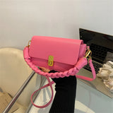 Small Shoulder Bag Crossbody Handbag for Women PU Leather Square Solid Colour