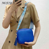Shoulder Bag Tassel Female Handbags PU Leather Wide Strap Soft Portable Casual