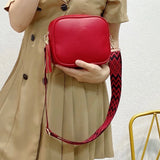 Shoulder Bag Tassel Female Handbags PU Leather Wide Strap Soft