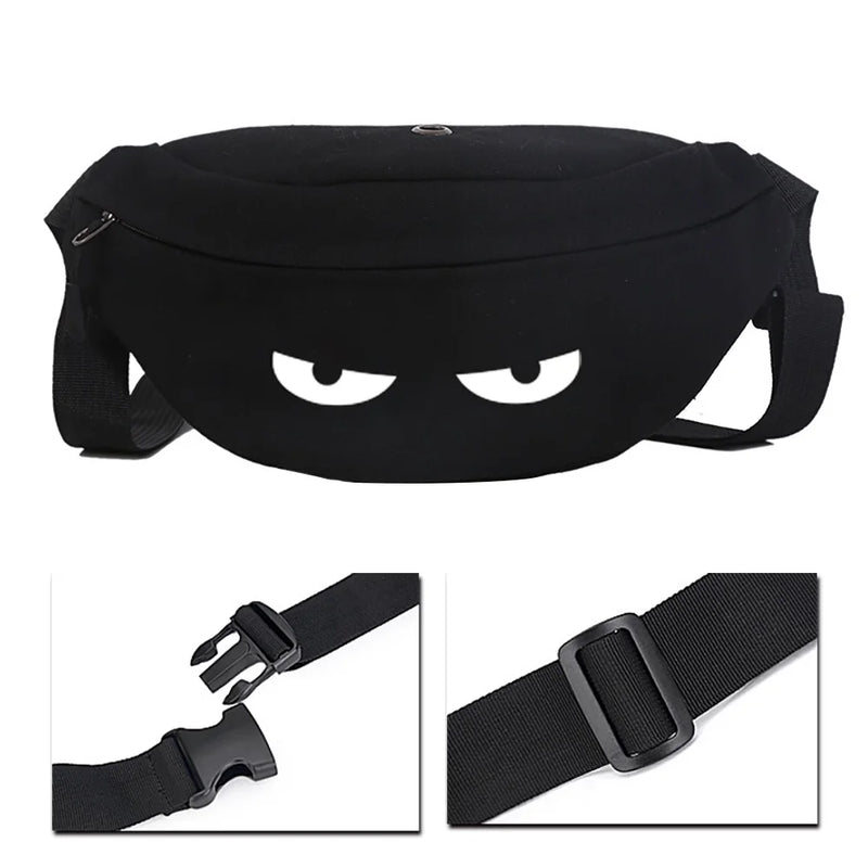 Unisex Shoulder Chest Bag Tool Waist Travel Crotch Funny Print Series