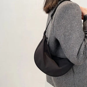 Nylon Crossbody Bag Women Wide Strap Canvas Handbag
