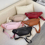Women's Casual Shoulder Bag Pu Leather Waist Bag Female Fanny Bag