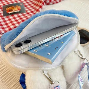 Rabbit Shoulder Bag Crossbody Phone Purse Zipper Closure