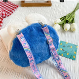 Rabbit Shoulder Bag Crossbody Phone Purse Zipper Closure