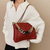 Winter High Handbags Leather Chain Single Shoulder Bag