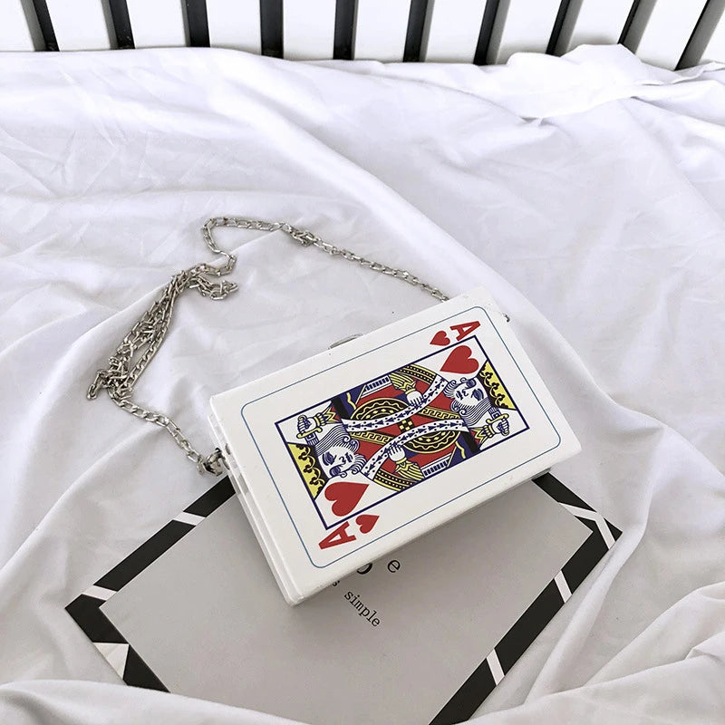 Poker Shape Clutch Party Purses for Women