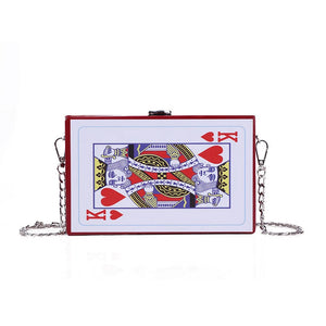 Poker Shape Clutch Party Purses for Women