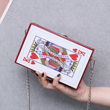 Poker Shape Clutch Party Purses for Women
