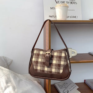 Plaid PU Leather Women's Shoulder Bag