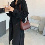 Casual Crossbody Bag Women PU Leather Handbag Solid