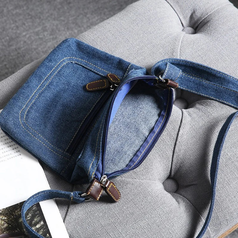 Vintage Denim Crossbody Bag Female Small Messenger Bags