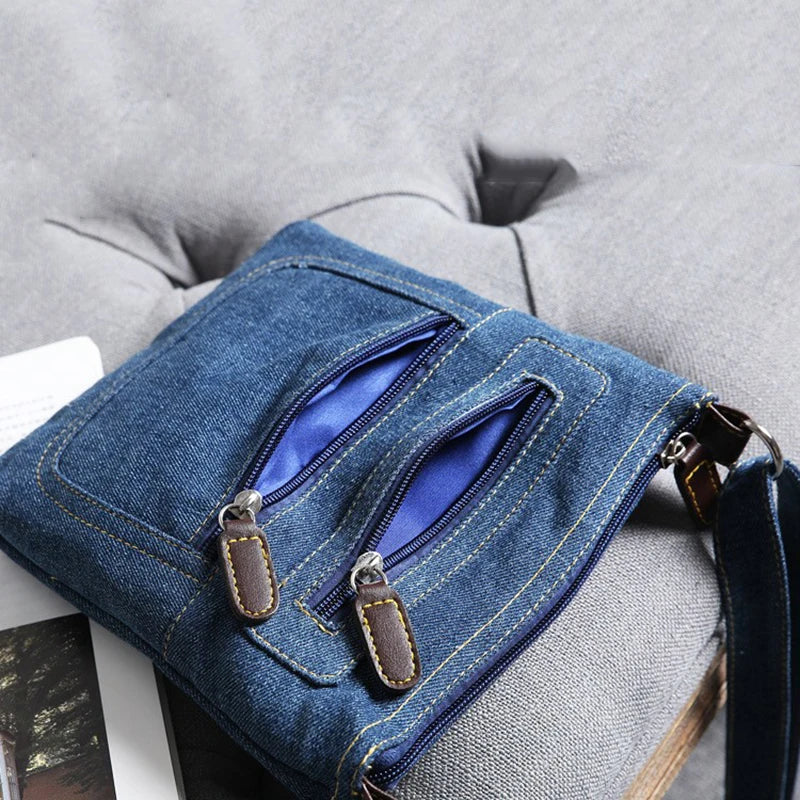Vintage Denim Crossbody Bag Female Small Messenger Bags