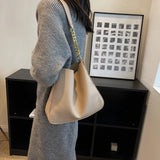 Casual Bucket Bags Women's Retro Shoulder Bags Chain Bags
