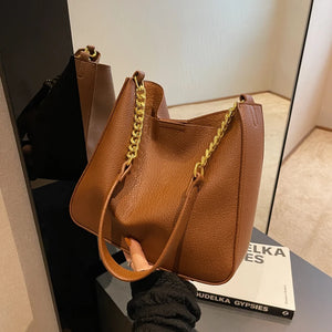 Casual Bucket Bags Women's Retro Shoulder Bags Chain Bags
