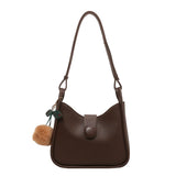 Solid PU Shoulder Bag Large Capacity Satchel Crossbody Lady Casual Messenger Bag