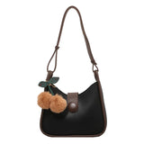 Solid PU Shoulder Bag Large Capacity Satchel Crossbody Lady Casual Messenger Bag