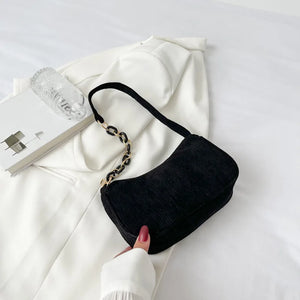 Vintage Shoulder Bag Soft Plush Handbag Mini Cosmetic Bag