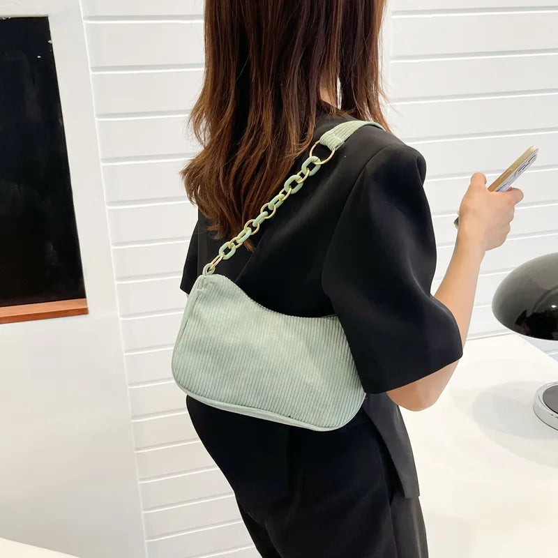 Vintage Shoulder Bag Soft Plush Handbag Mini Cosmetic Bag