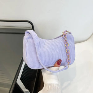 Vintage Shoulder Bag Soft Plush Handbag Mini Cosmetic Bag
