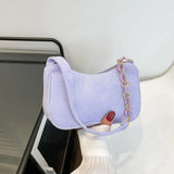 Vintage Shoulder Bag Soft Plush Handbag Mini Cosmetic Bag