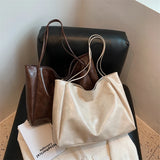 Women's PU Leather Shoulder Bag Large Capacity Tote Solid OL Style