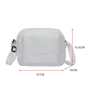 Lamb Wool Chain Crossbody Messenger Bag for Travel Shopping