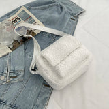 Lamb Wool Chain Crossbody Messenger Bag for Travel Shopping